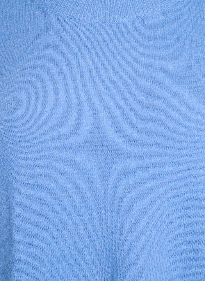 Strickkleid mit 3/4-Ärmeln und Rundhalsausschnitt, D.R. Blue White Mel., Packshot image number 2