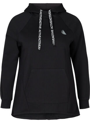 Sweatshirt mit Tasche und Kapuze, Black, Packshot image number 0