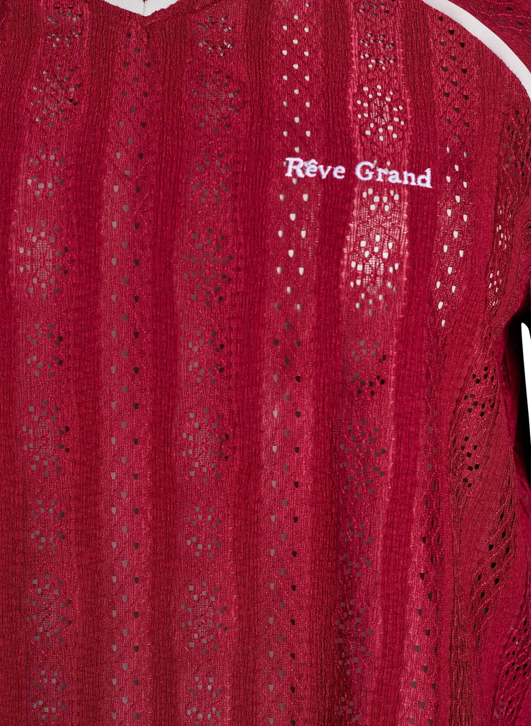 Zizzi Jerseybluse mit Struktur und Kontrastdetails, Rot, Packshot image number 2