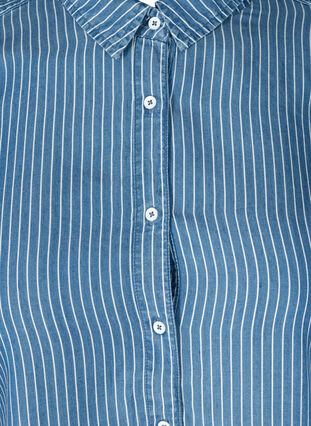 Gestreifte Hemdbluse aus Lyocell, Blue denim, Packshot image number 2