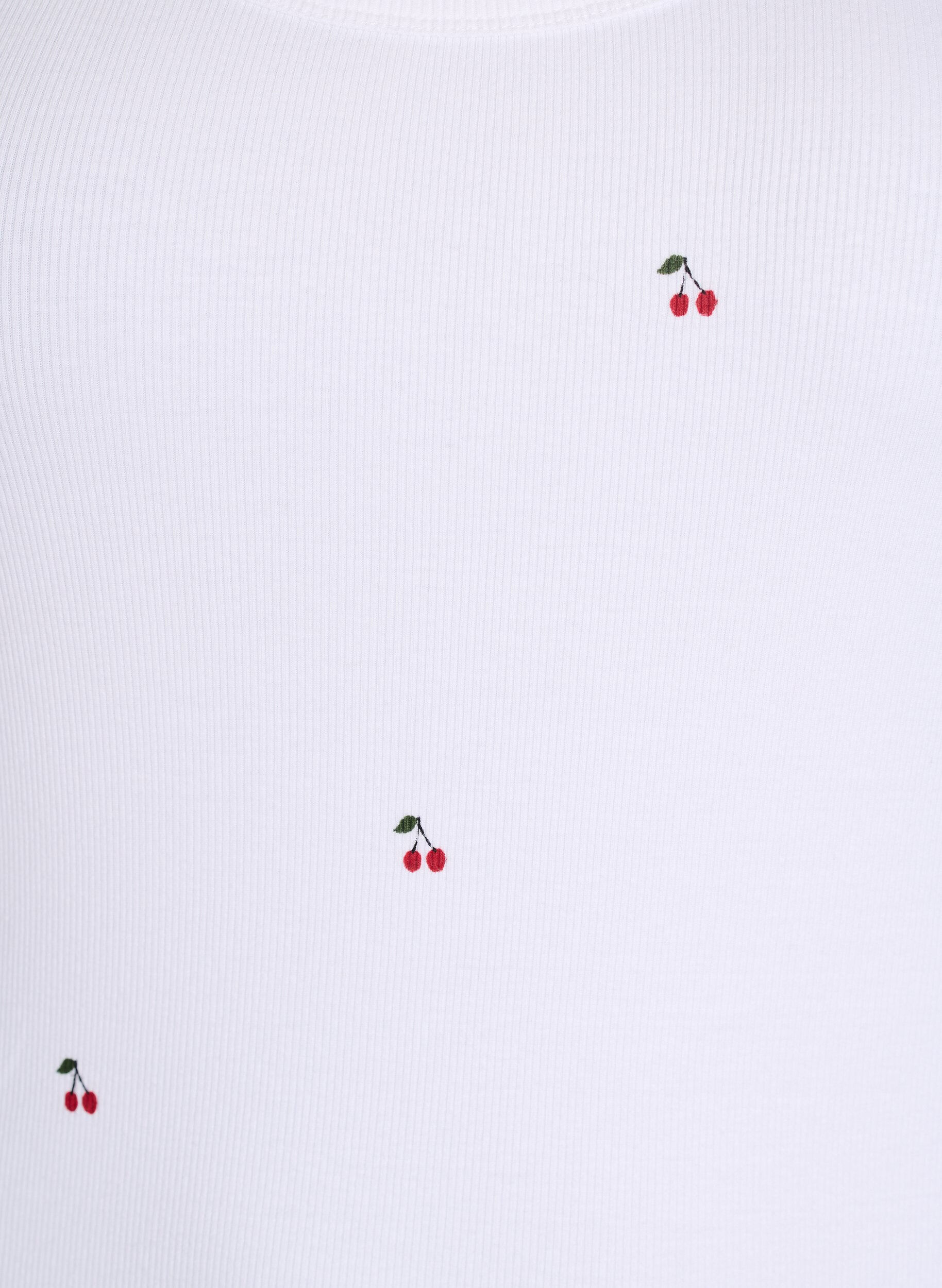 Zizzi Tailleiertes Top mit Motiv, Wei&szlig;, Packshot image number 2