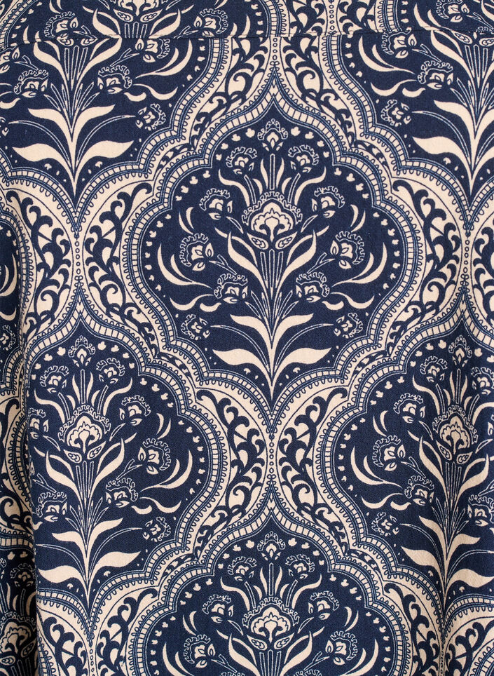 Kurz&auml;rmliges Baumwollkleid mit Print, Blau, Packshot image number 2