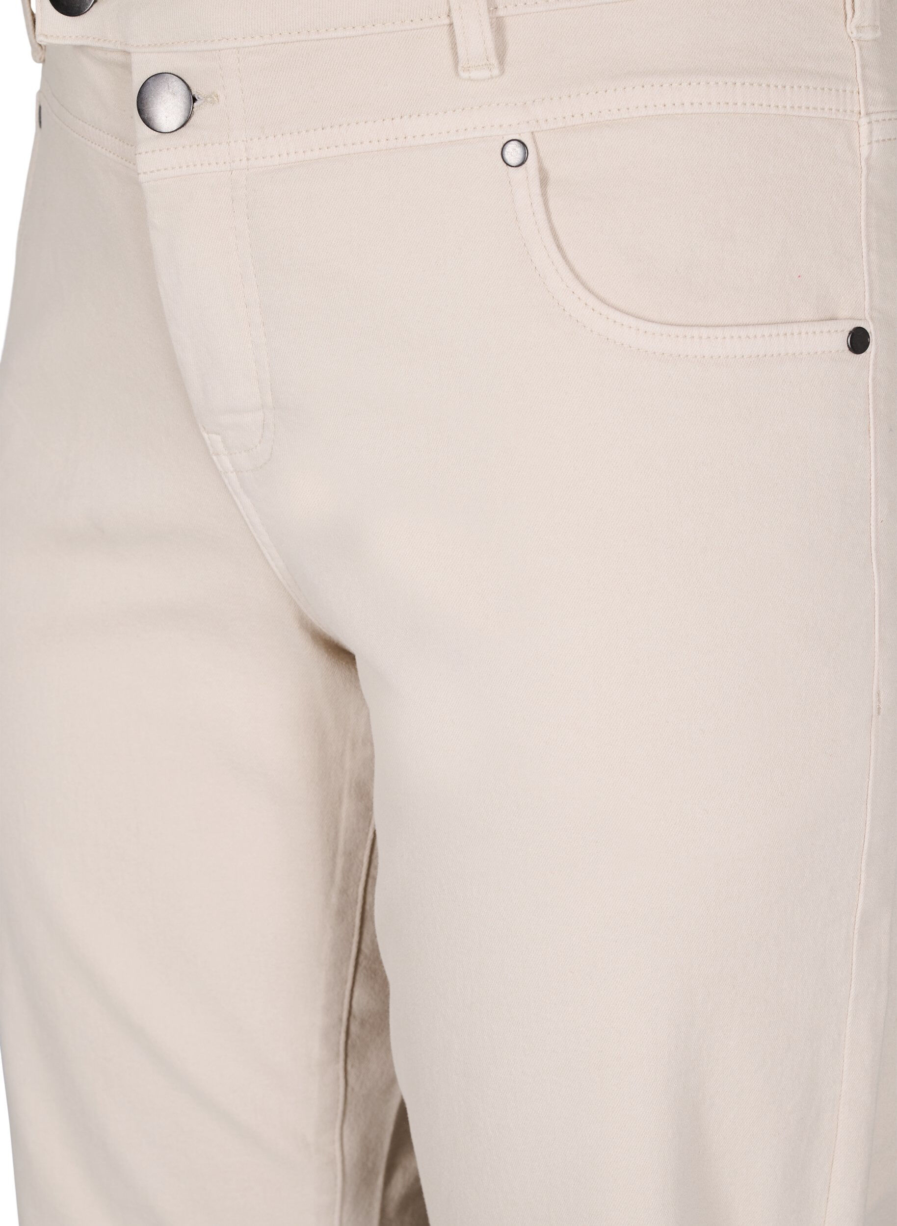 Zizzi Gemma-Jeans mit hoher Taille, Beige, Packshot image number 2
