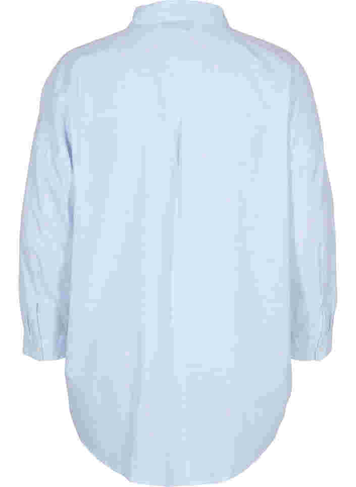 Gestreiftes Schlafshirt aus Baumwolle, White w. Blue Stripe, Packshot image number 1