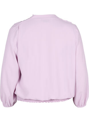 Bluse mit Wickel-Look, V-Ausschnitt und 3/4-Ärmel, Lavender Frost, Packshot image number 1