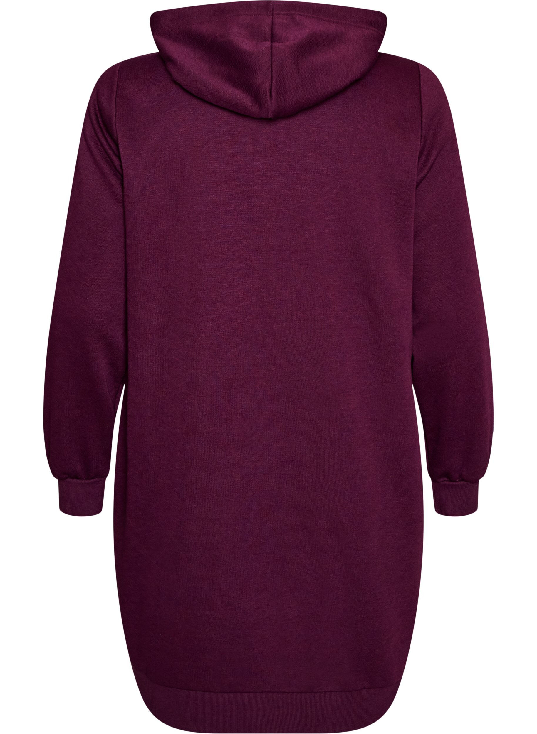 ZizziLanger Hoodie mit Rei&szlig;verschluss und Taschen, Lila, Packshot image number 1