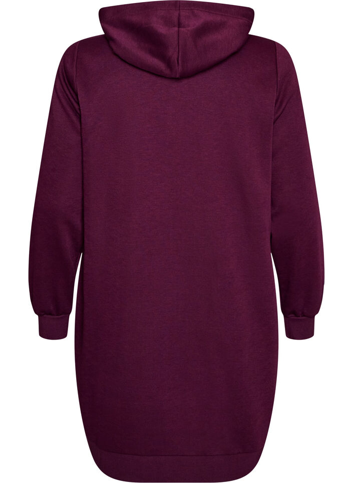 Langer Hoodie mit Rei&szlig;verschluss und Taschen, Lila, Packshot image number 1