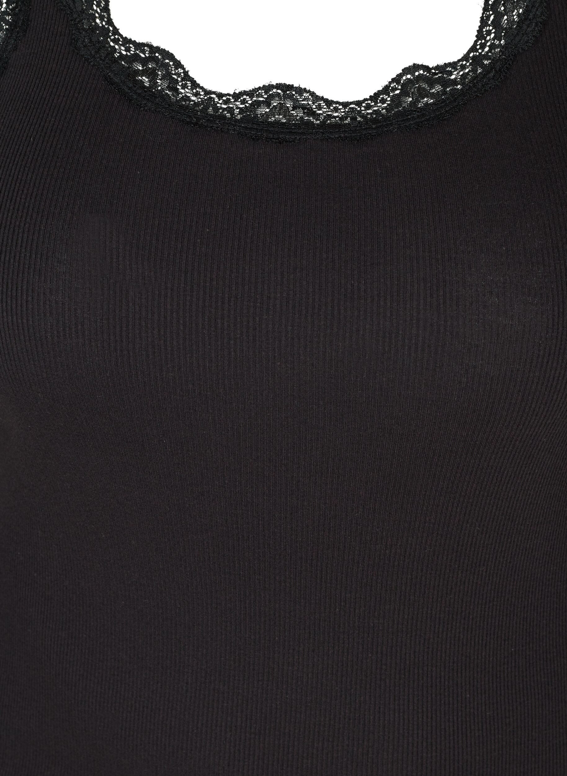 ZizziTop mit Spitzen, Schwarz, Packshot image number 2