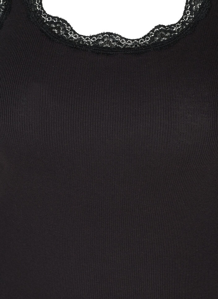 Top mit Spitzen, Schwarz, Packshot image number 2