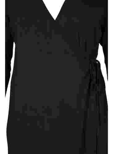 Langarm Wickelkleid aus Viskose, Black, Packshot image number 2
