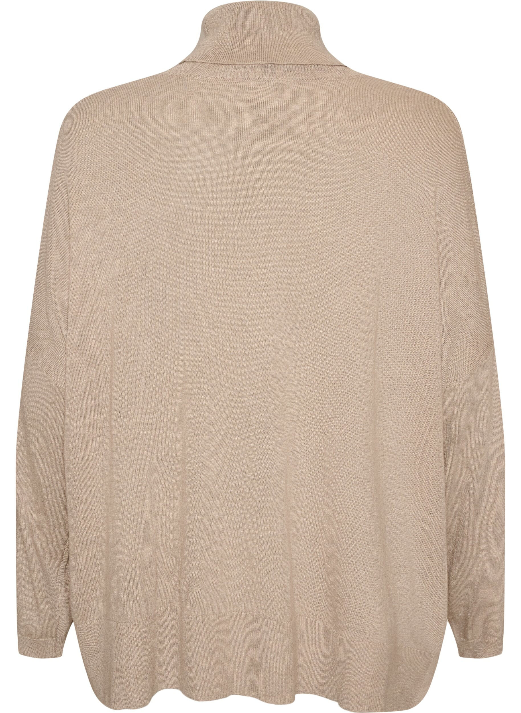 ZizziRollkragenpullover mit lockerer Passform, Beige, Packshot image number 1