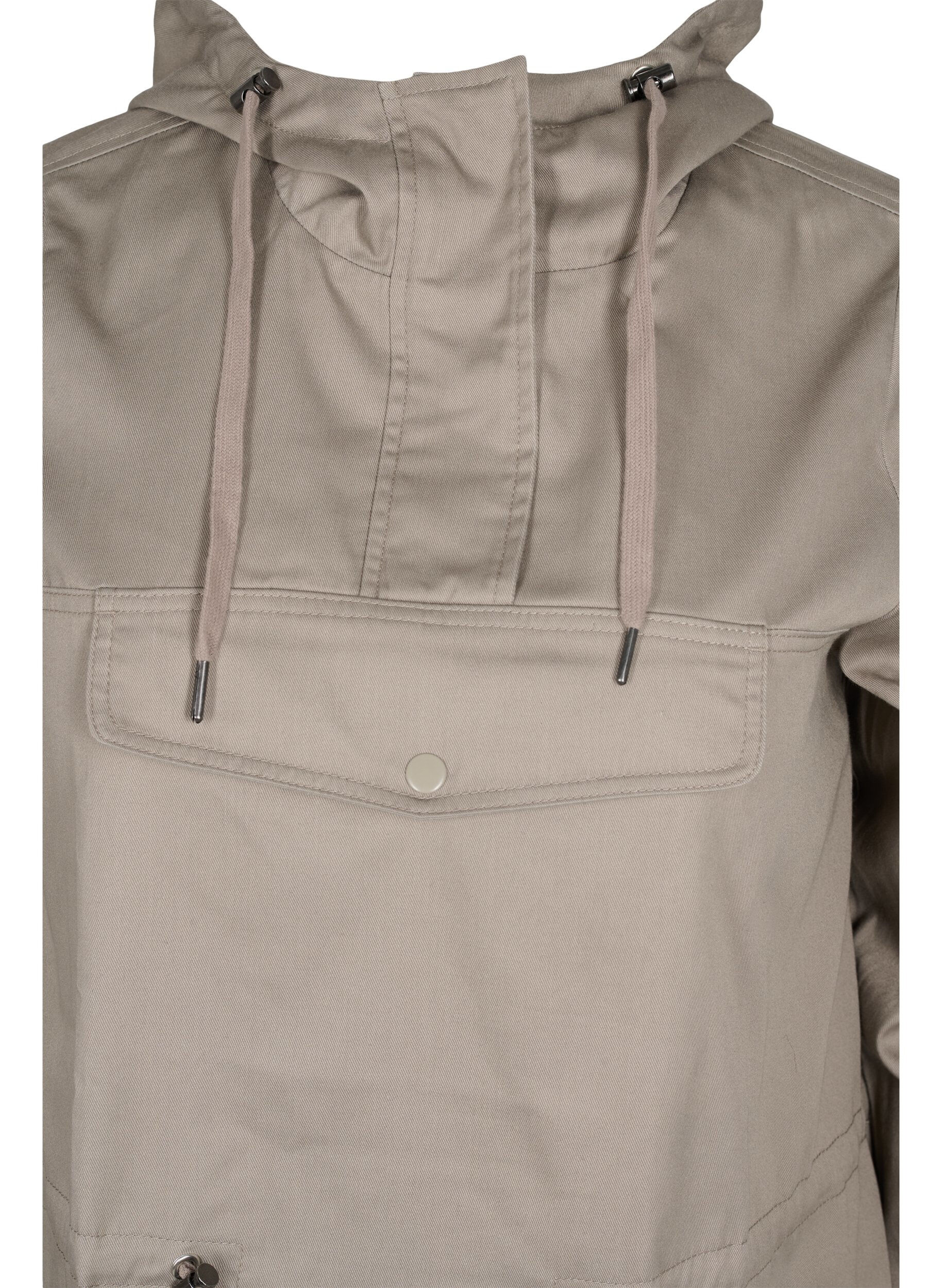 Zizzi Anorak mit Kapuze und Taschen, Moon Rock, Packshot image number 2
