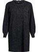 Gestricktes Minikleid mit gewelltem Saum und Schlitzen, Grau, Packshot image number 0