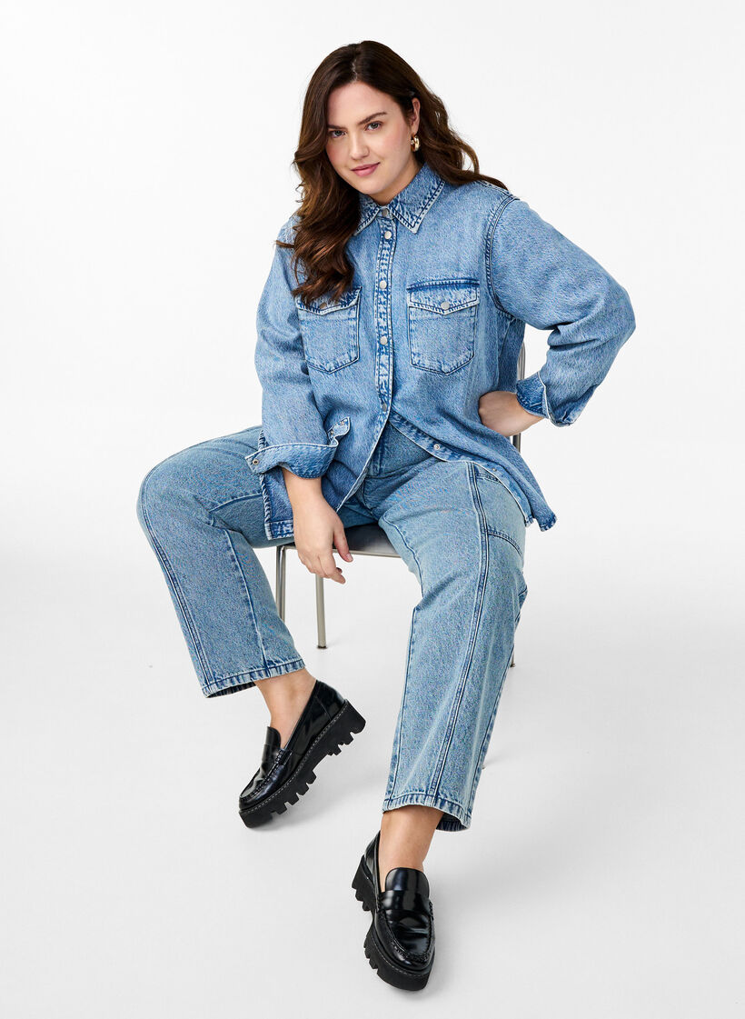 Jeanshemd mit Brusttaschen, Blau, Image image number 0