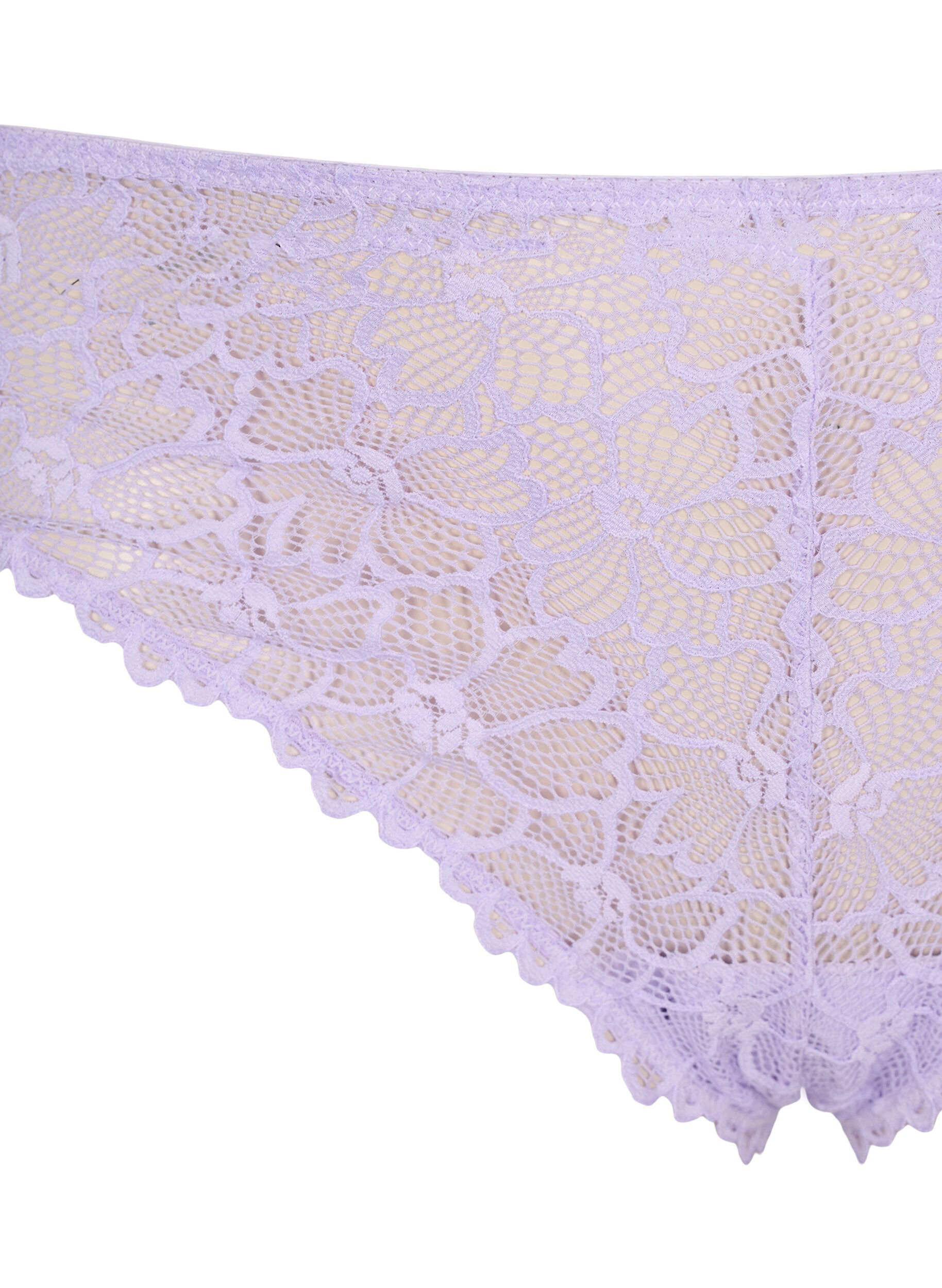 ZizziString aus floraler Spitze mit normaler Taillenh&ouml;he, lila, Packshot image number 2