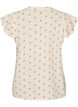 &Auml;rmellose Bluse mit H&auml;kelborte und R&uuml;schendetail, Beige, Packshot image number 1
