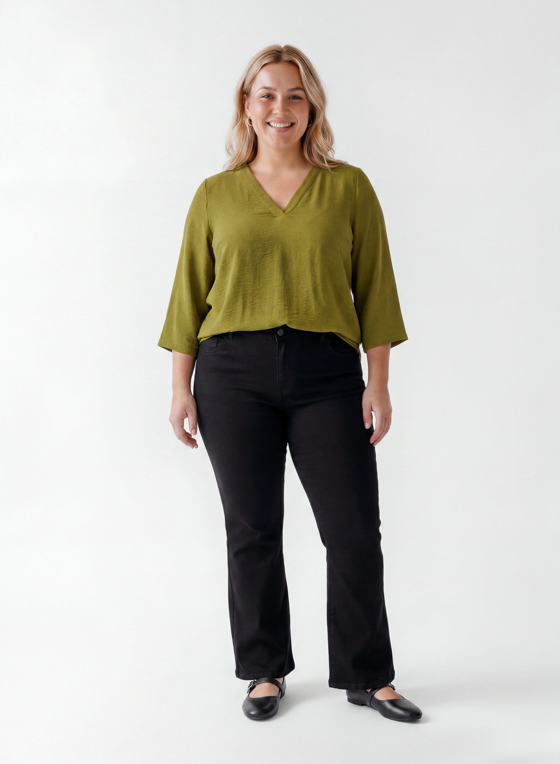 ZizziBluse mit 3/4-&Auml;rmeln, Gr&uuml;n, Model image number 1