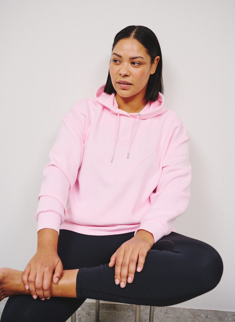 Sportlicher Scuba-Hoodie mit Ziern&auml;hten, Pink, Image image number 0