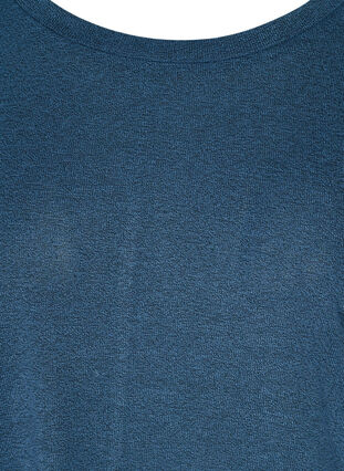 Einfarbige Bluse mit langen Ärmeln, Dark Blue, Packshot image number 2