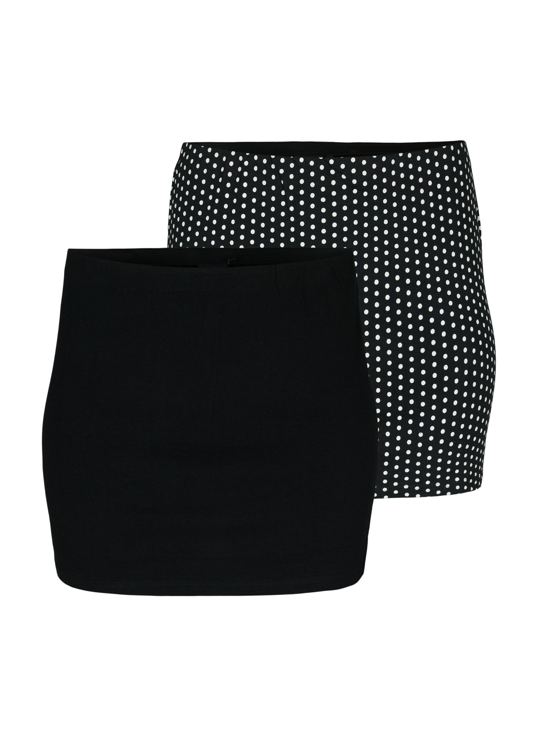 Zizzi 2er-Pack Top Extender, Black/Black Dot, Packshot image number 0