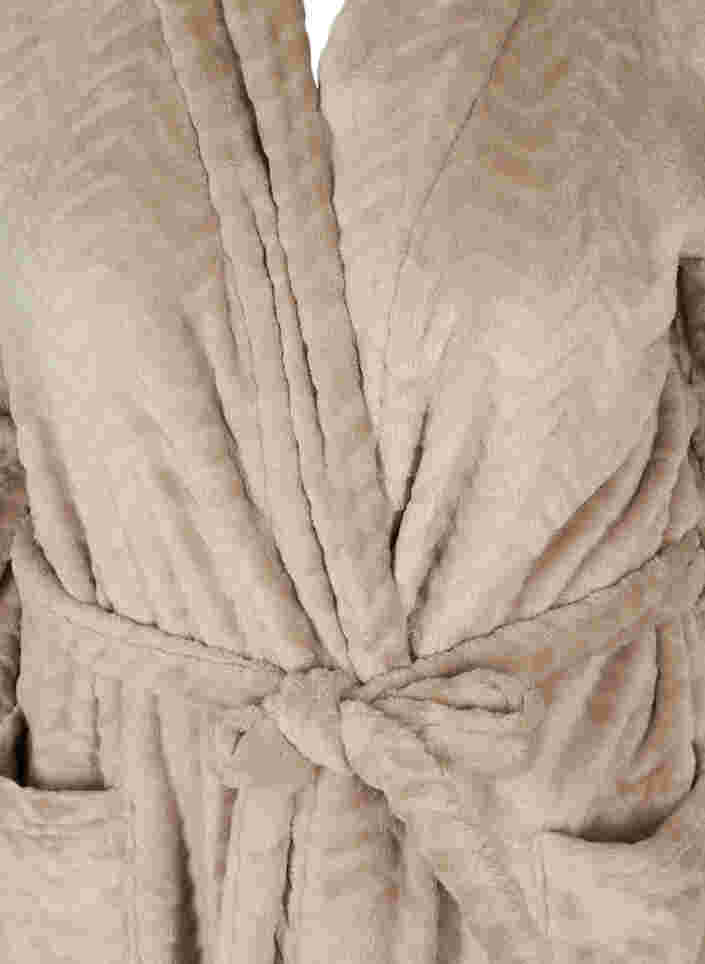 Kurzer, gemusterter Morgenmantel mit Taschen, Cuban Sand, Packshot image number 2