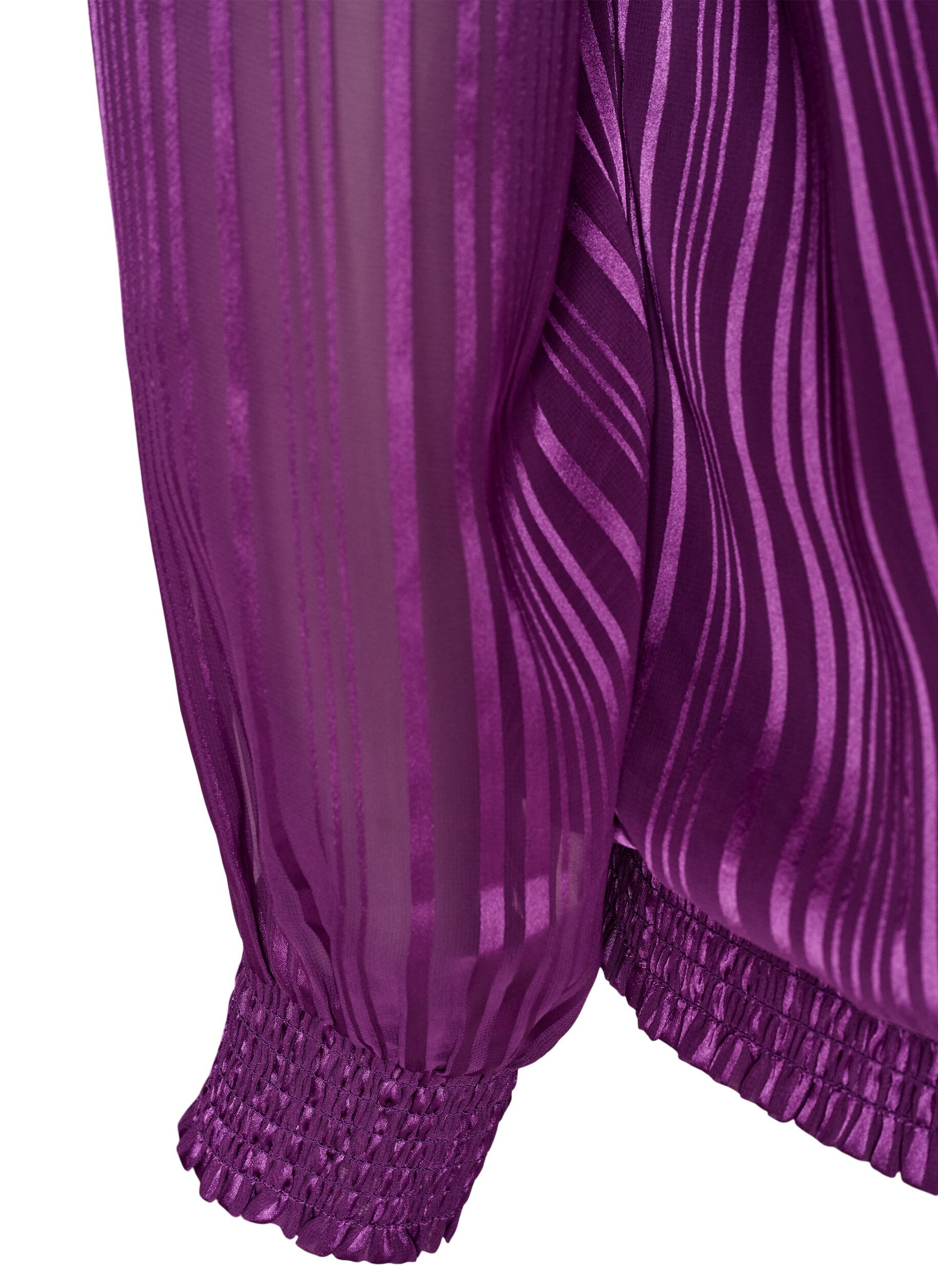 ZizziGestreifte Bluse in Ballonform, Lila, Packshot image number 3