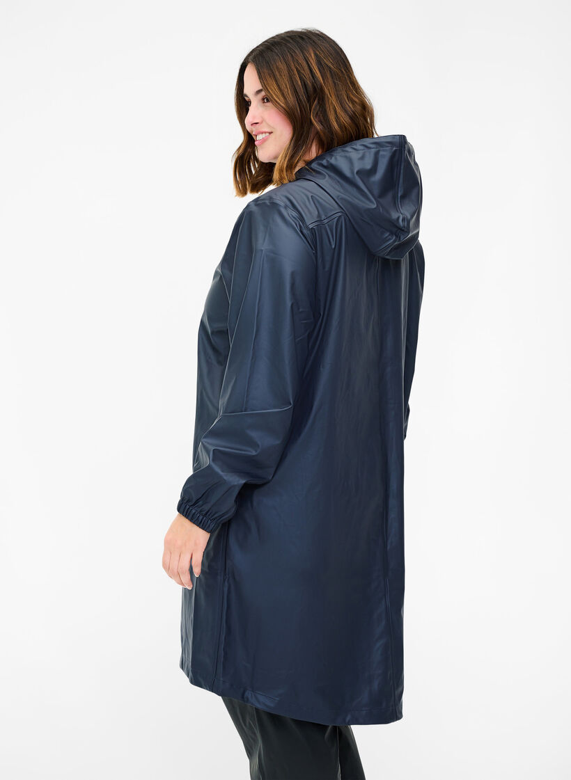 Regenjacke mit Kapuze und Knopfverschluss, Night Sky, Model image number 1