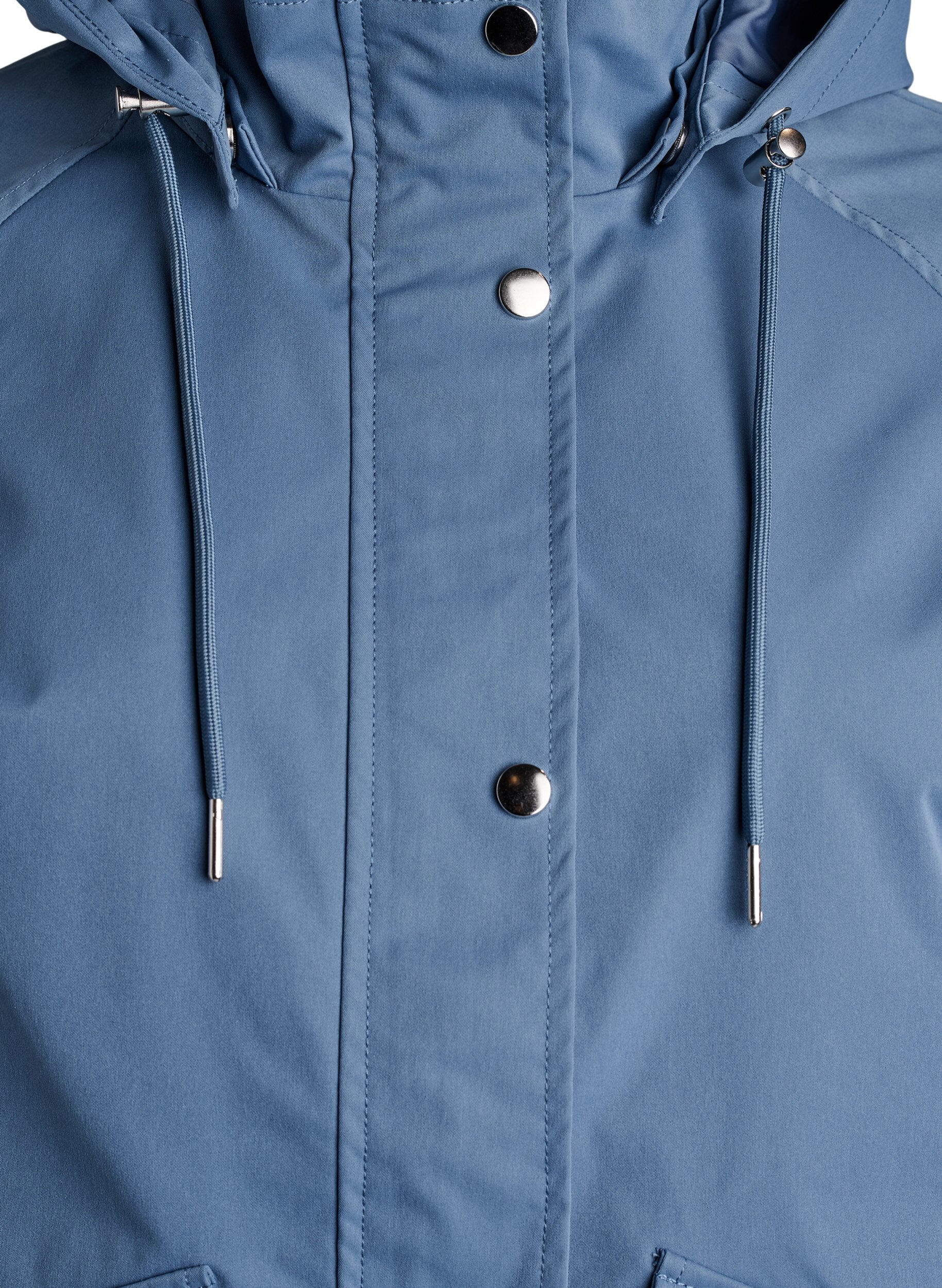 Zizzi Kurze Fr&uuml;hlingsjacke mit abnehmbarer Kapuze, Blau, Packshot image number 2