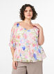 Bluse aus Lyocell mit Blumenprint und Herzausschnitt, Wei&szlig;, Model image number 0