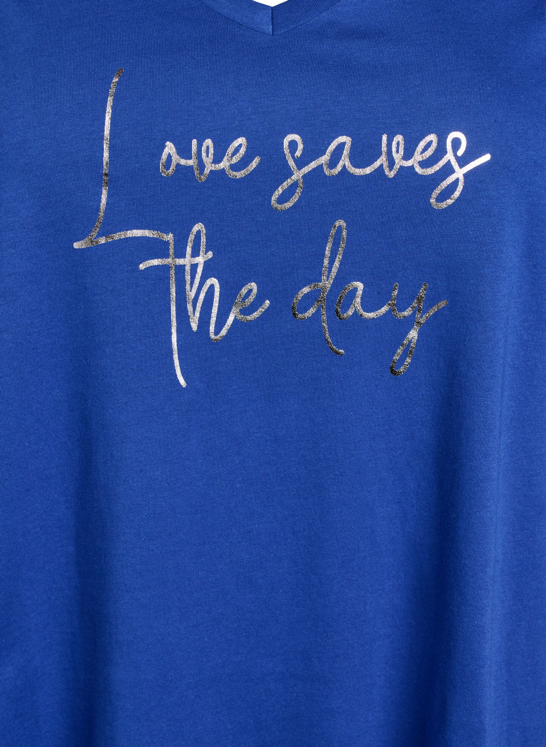 Zizzi Nachthemd aus Bio-Baumwolle mit V-Ausschnitt, , Packshot image number 2