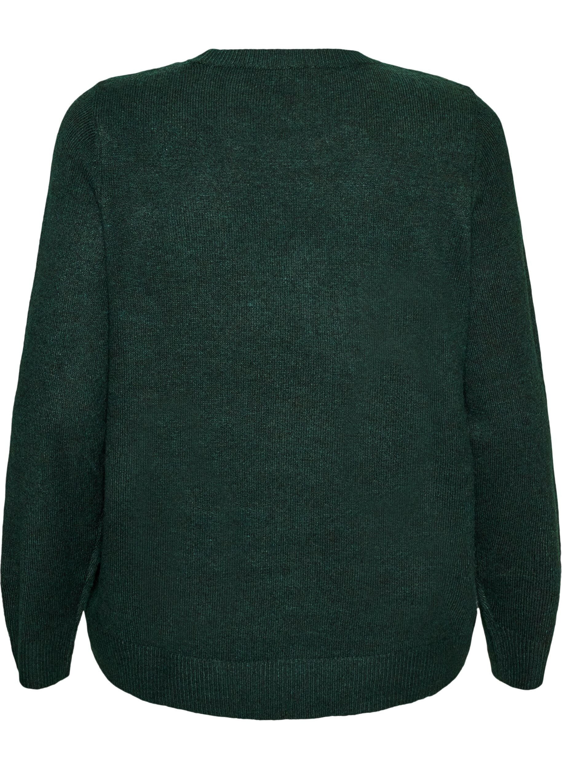 ZizziPullover mit Glitzerschleife, Gr&uuml;n, Packshot image number 1