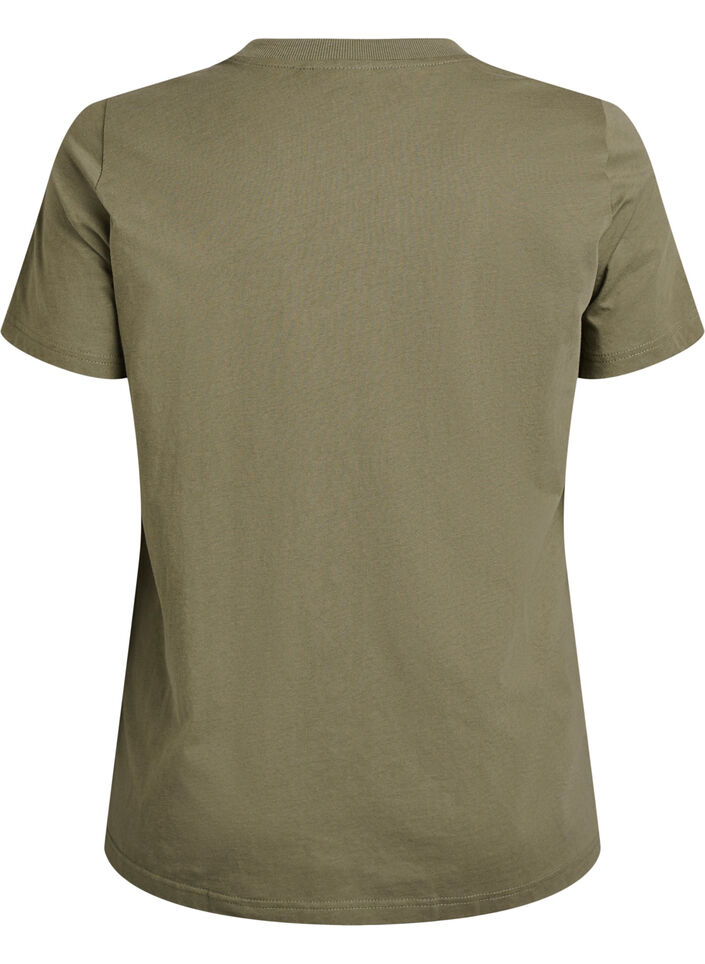 Basic-T-Shirt aus Baumwolle mit Rundhalsausschnitt, Gr&uuml;n, Packshot image number 1
