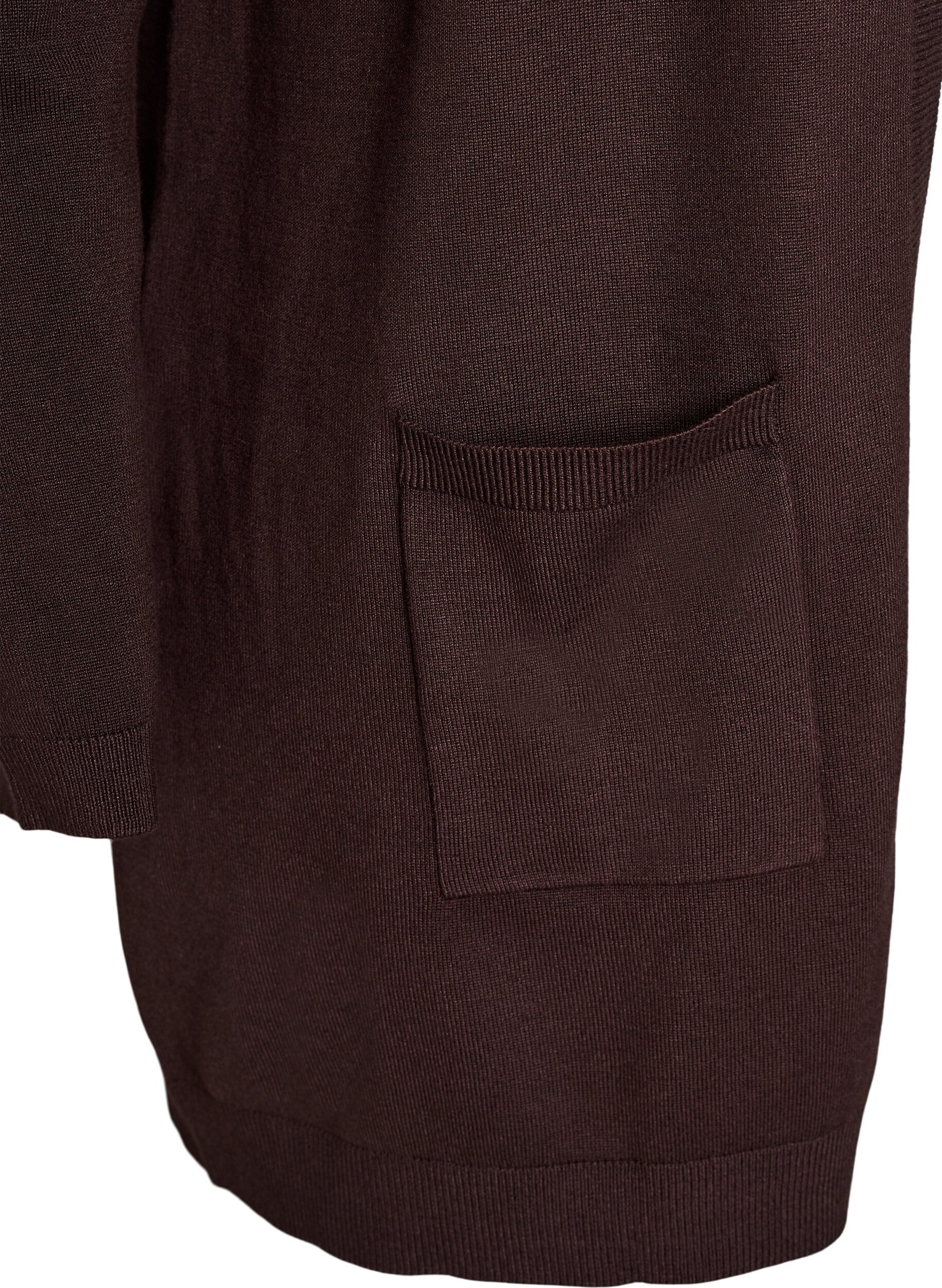 ZizziLange Strickjacke aus Viskose-Mischung, Braun, Packshot image number 2