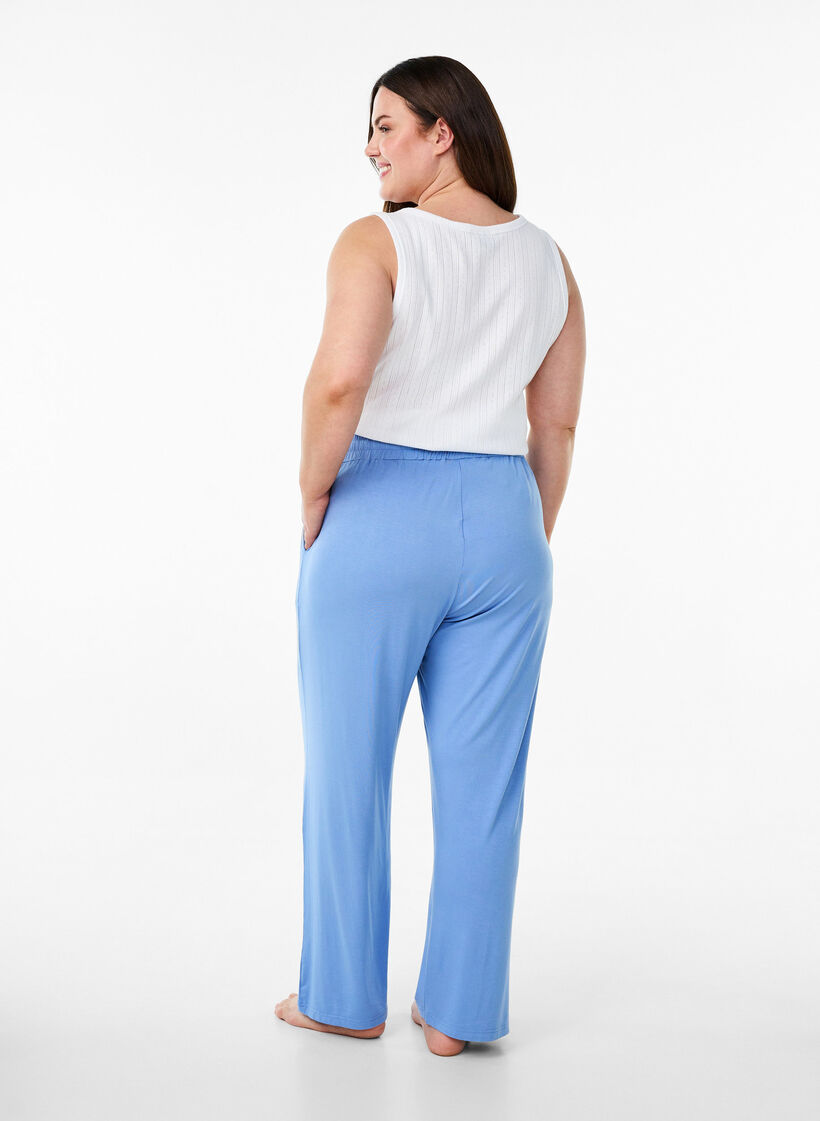 Lockere Nachthose aus Viskose-Jersey mit Taschen, Blau, Model image number 1