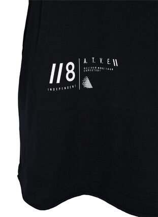 Sweatkleid mit Kapuze und Tasche, Black, Packshot image number 3