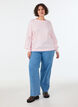 Strickbluse mit kleinen Punkten, Pink, Model image number 1