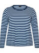 Lang&auml;rmeliges Nachtoberteil aus geripptem Jersey mit Streifen, Blau, Packshot image number 0