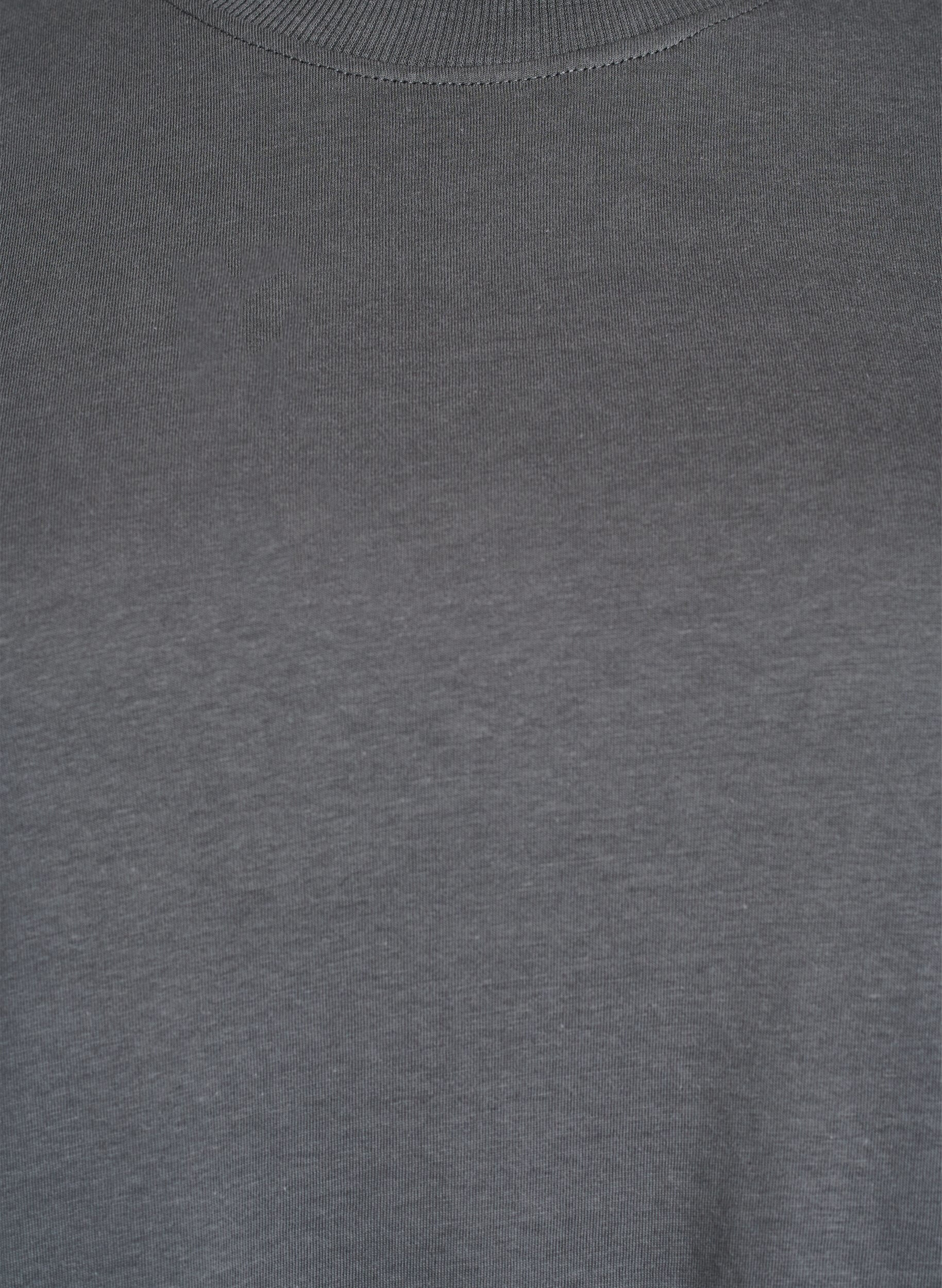 Zizzi Basic-T-Shirt aus Baumwolle mit Rundhalsausschnitt., Grau, Packshot image number 2