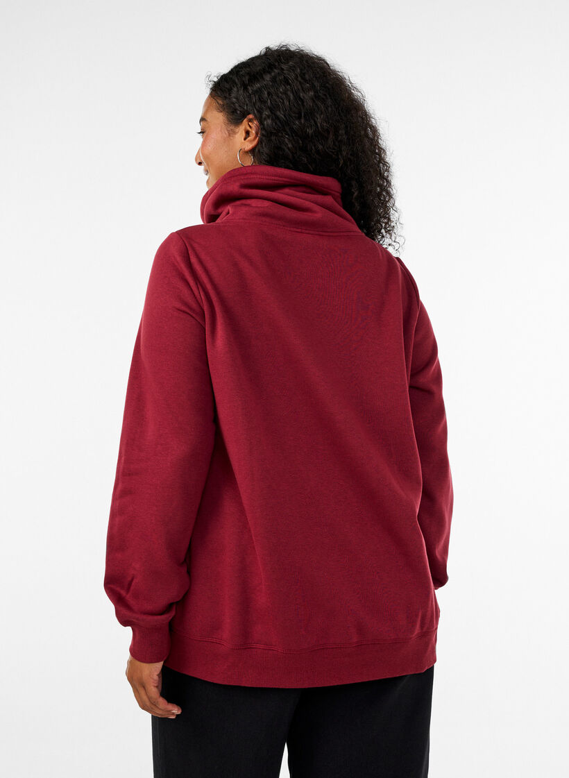 Sweatshirt mit Stehkragen und Taschen, Rot, Model image number 2
