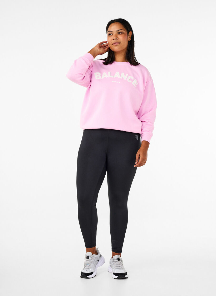 Sweatshirt mit Motiv auf der Vorderseite, Pink, Model image number 1