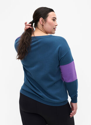 Sweatshirt mit sportlichem Druck, Blue Wing Teal Comb, Model image number 1