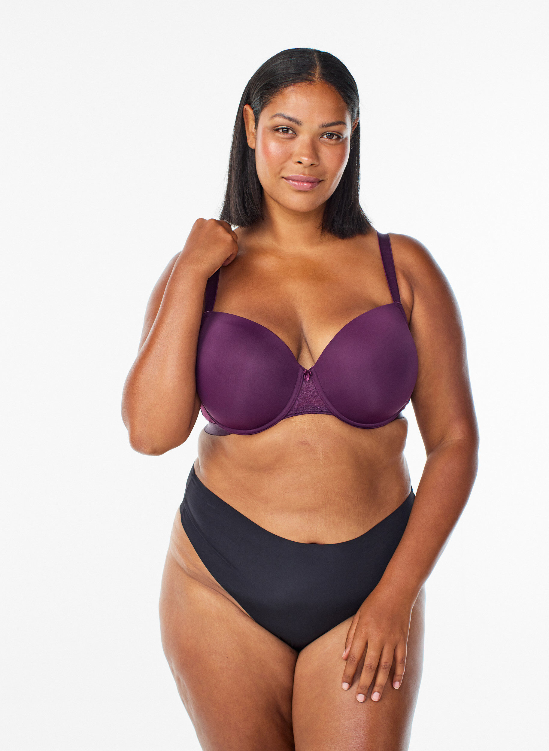 ZizziVorgeformter BH mit Mesh, Lila, Model image number 1