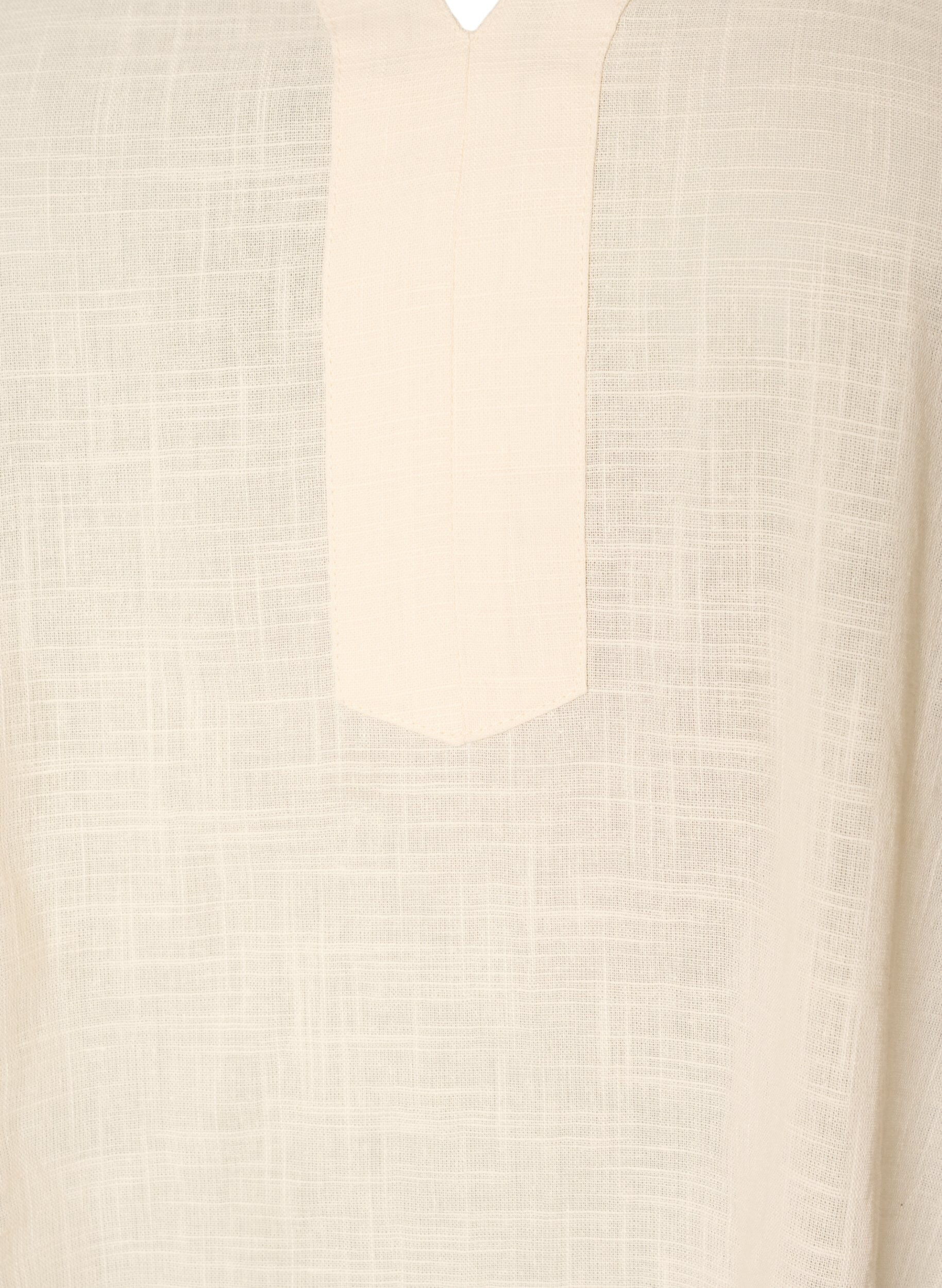 ZizziTunika aus Baumwolle mit V-Ausschnitt, Vanille, Packshot image number 2