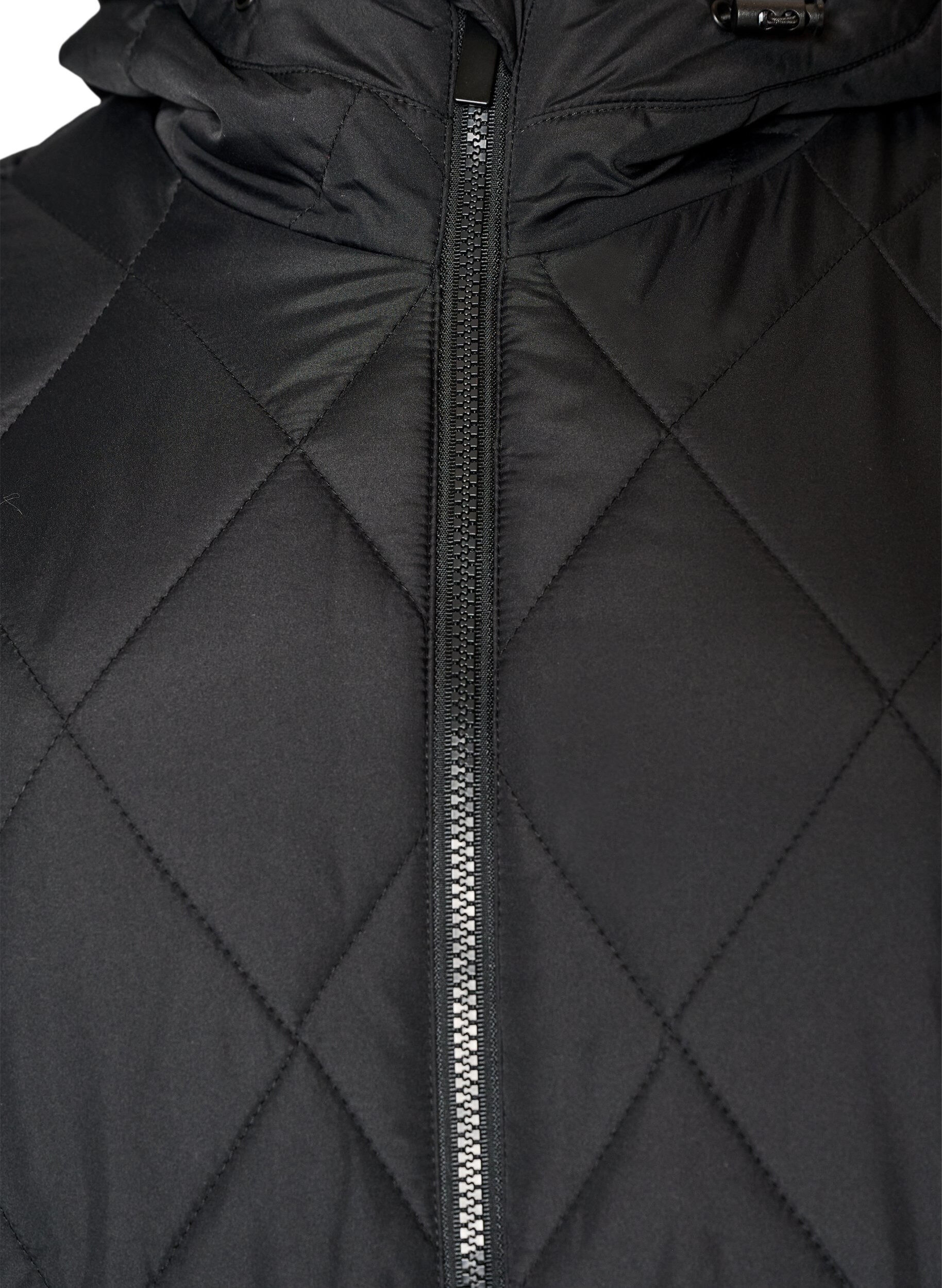 ZizziLeicht wattierte Jacke mit Rautensteppung, Schwarz, Packshot image number 2