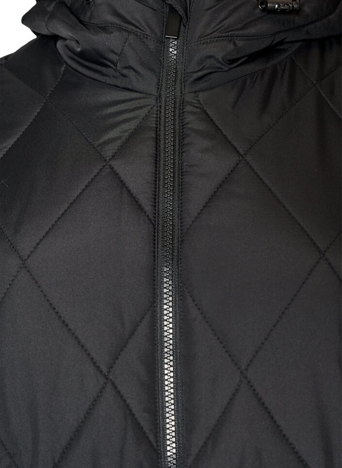 Leicht wattierte Jacke mit Rautensteppung, Schwarz, Packshot image number 2