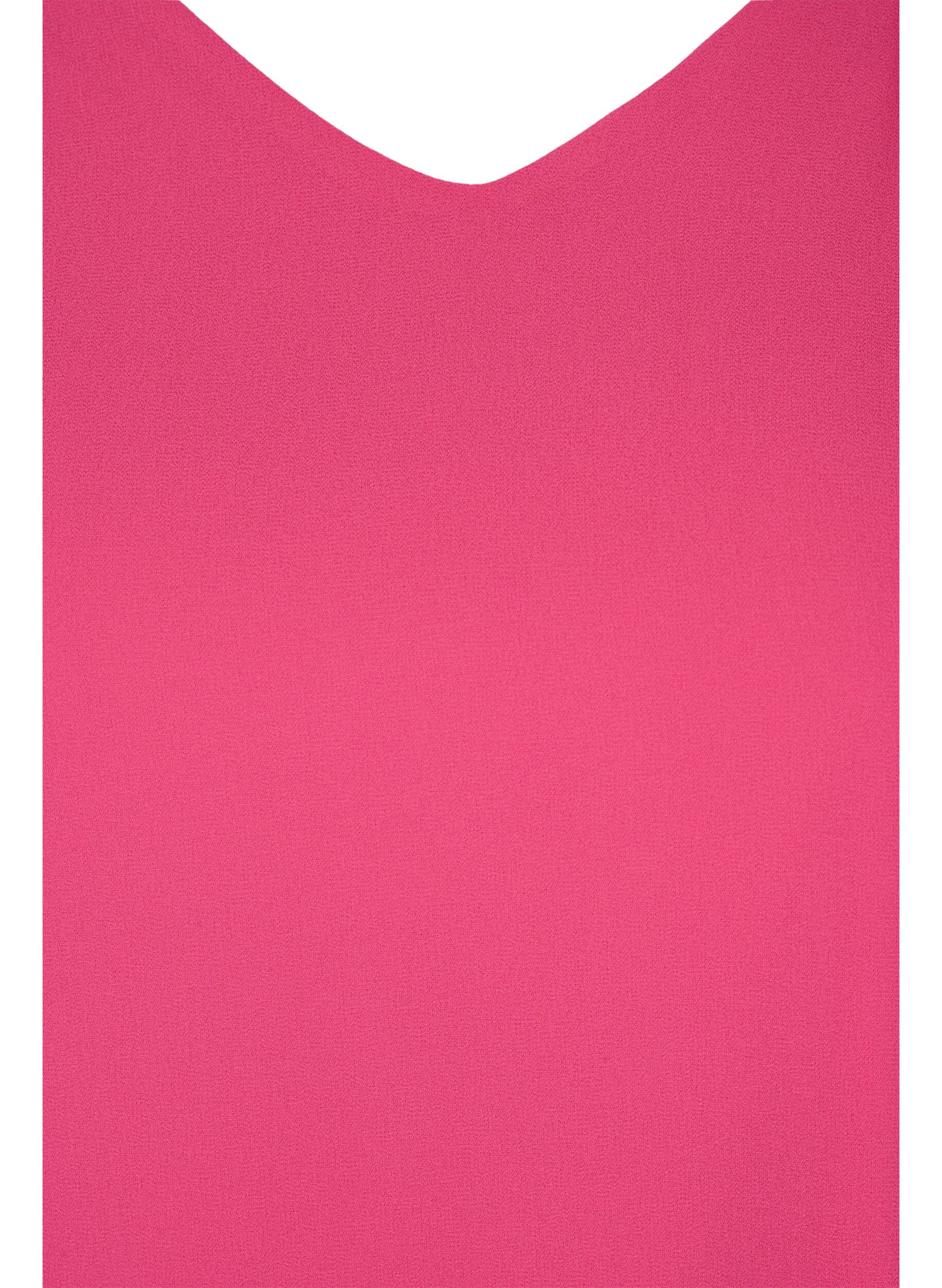 Zizzi Bluse mit kurzen &Auml;rmeln, Magenta, Packshot image number 2