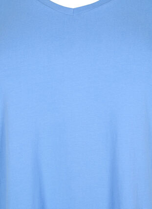 Einfarbiges basic T-Shirt aus Baumwolle, Blue Bonnet, Packshot image number 2