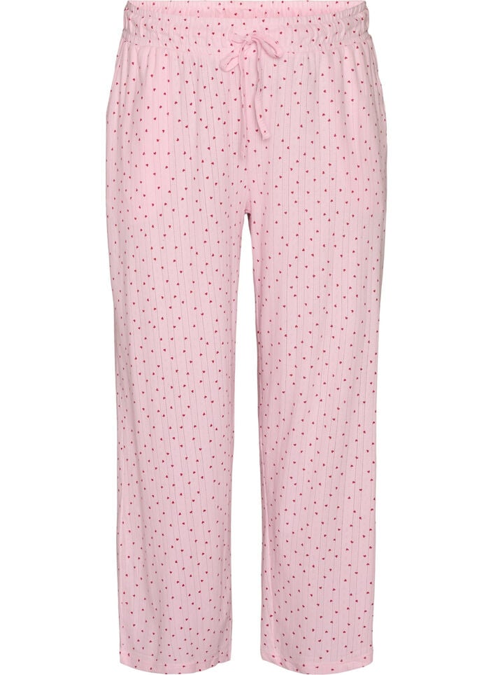 Pyjamahose aus Bio-Baumwolle mit Lochstickerei, Pink, Packshot image number 0