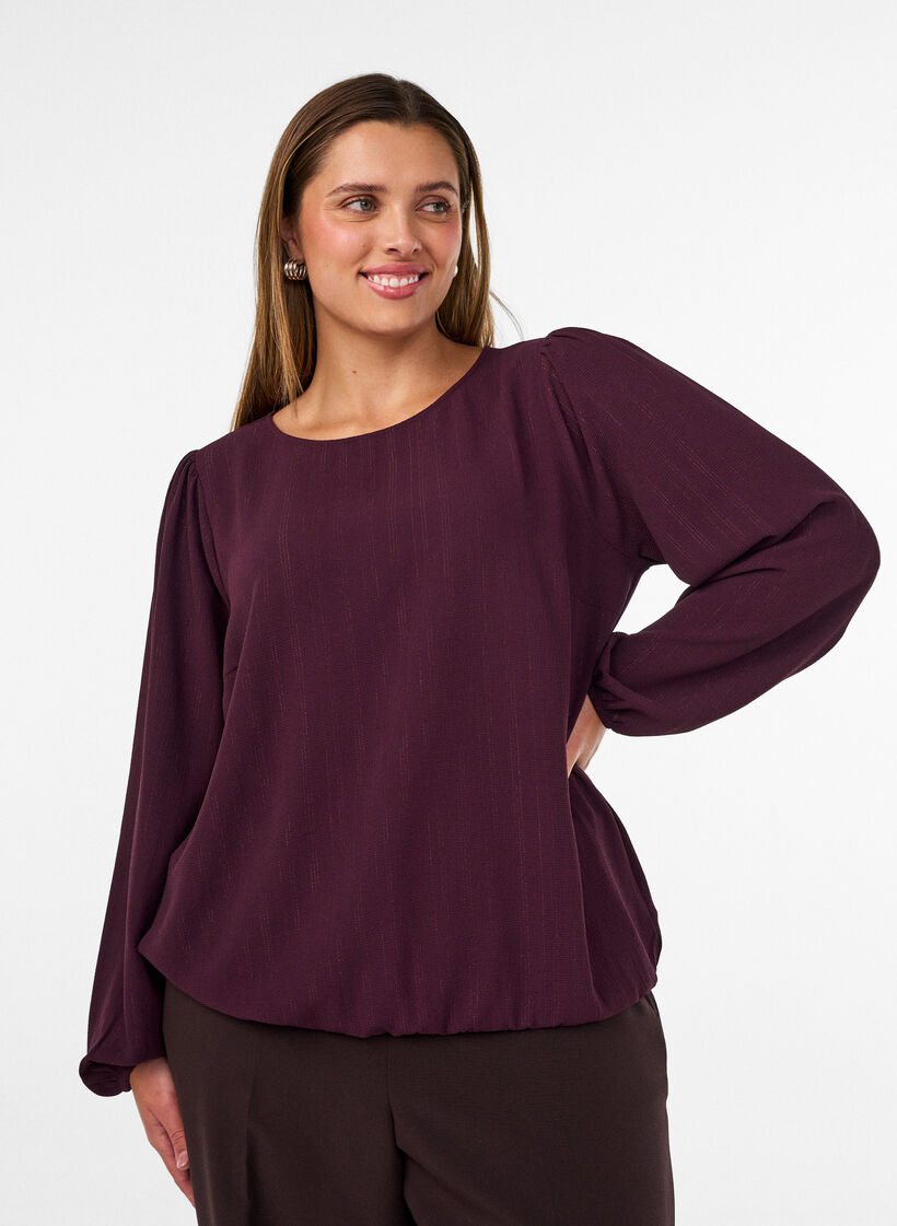 Bluse mit Glitzer, Rot, Model image number 0