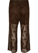Hose aus Mesh mit floraler Stickerei und Pailletten, Braun, Packshot image number 1